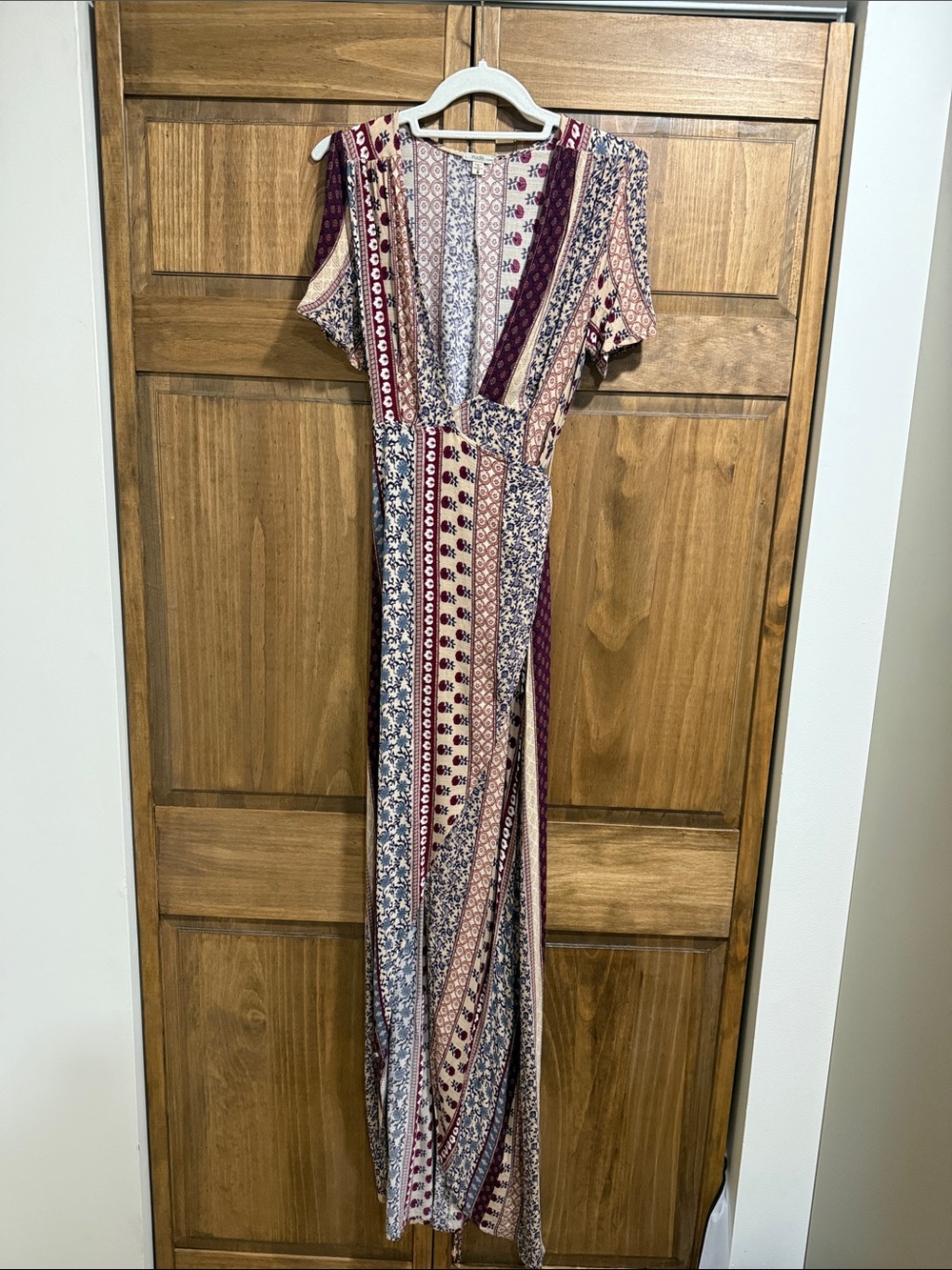 Urban Outfitters Eooté Boho Patchwork Floral Maxi Wrap Dress S